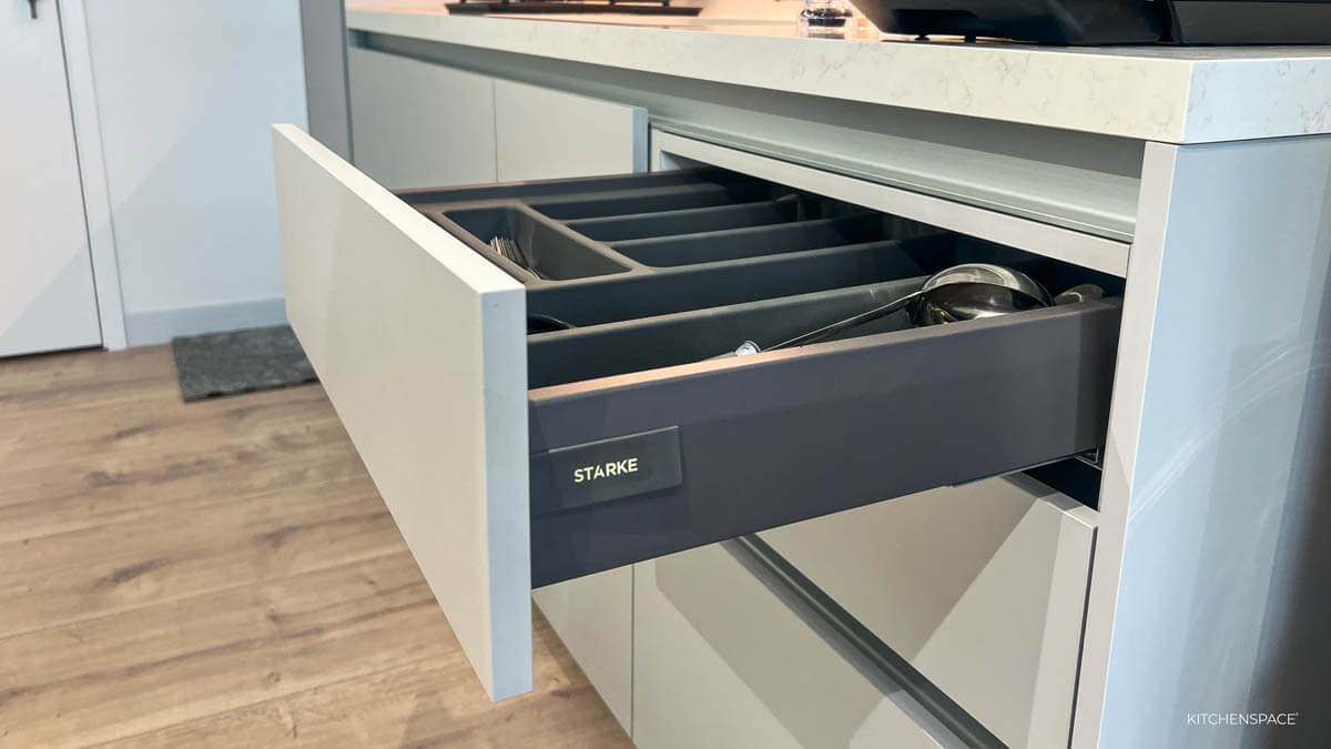 Vibrant Blue Office Kitchen Bar